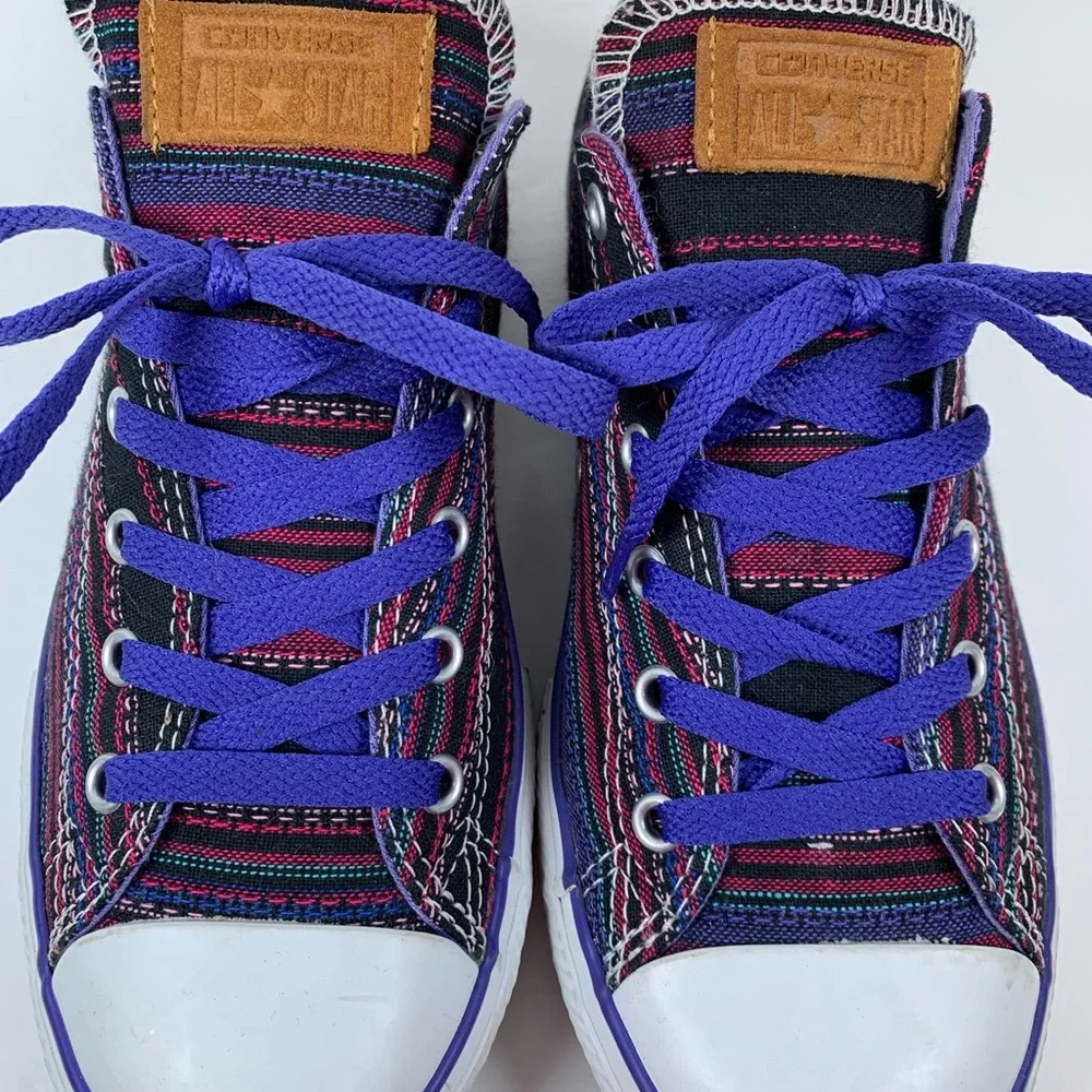 Converse All Star Striped Low Top Junior Sneaker Shoe 648867F Size 5.5 (S128)